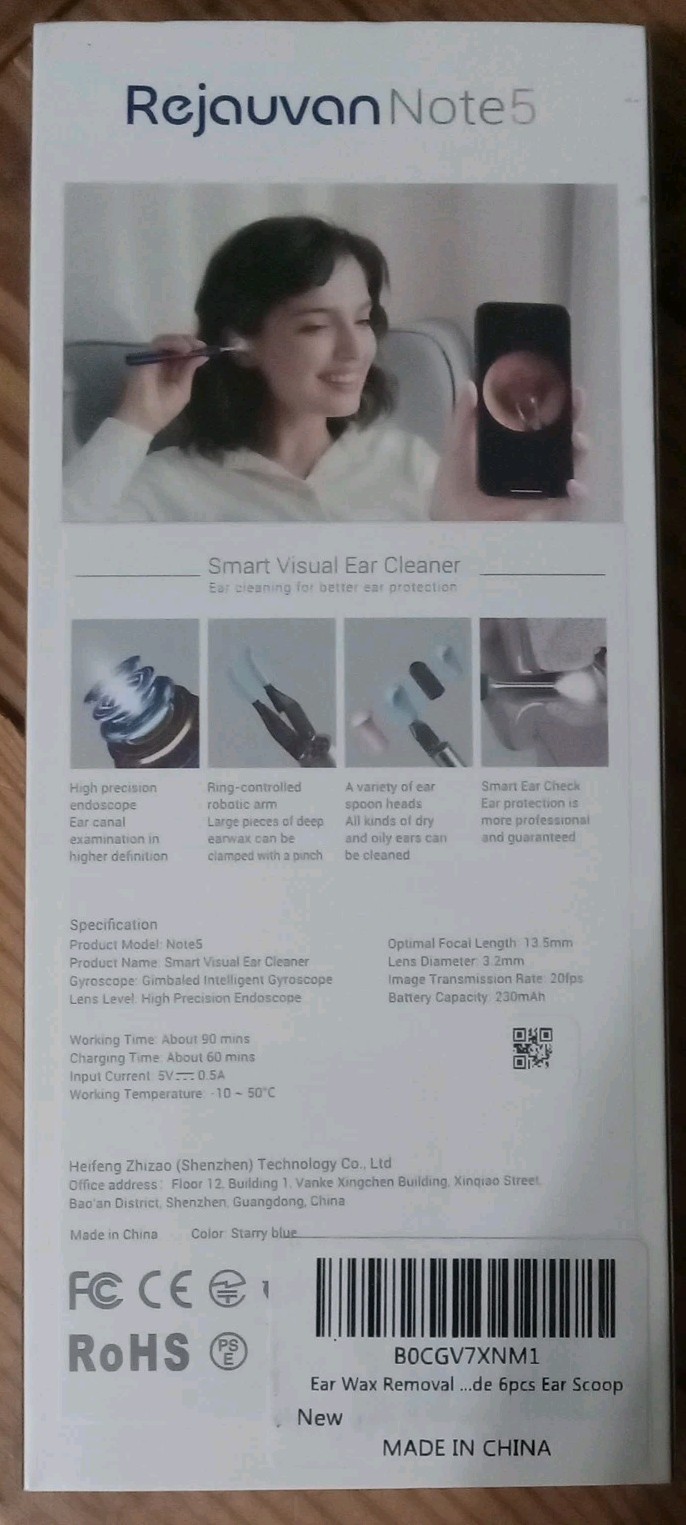 Rejauvan Note5 Smart Visual Ear Wax Removal Tool with Real-time Remote Video