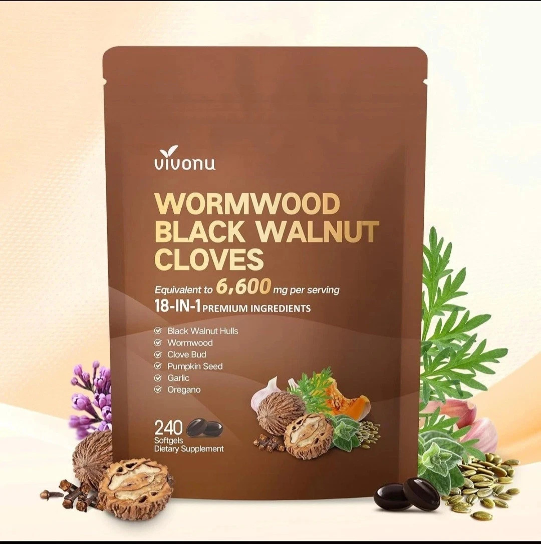 Vivonu Wormwood Black Walnut & Cloves Extraction Softgels 240 Vitamin Latest
