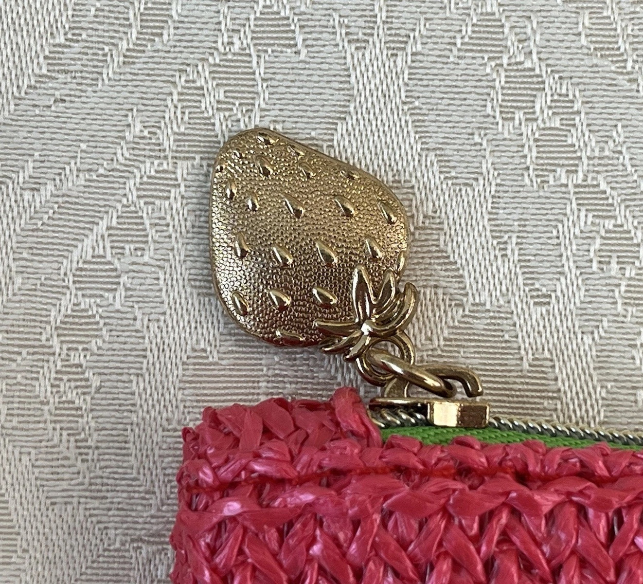 IPSY March 2025 Glam Bag Only No Products Hot Pink W/ Gold Strawberry Zipper NEW