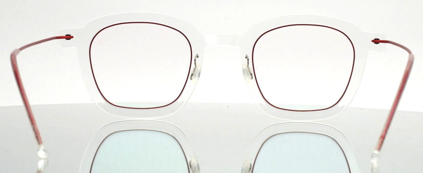 LINDBERG n.o.w. 6587 U33 Clear Red Unisex Square Eyeglasses 43-23-150 B:36
