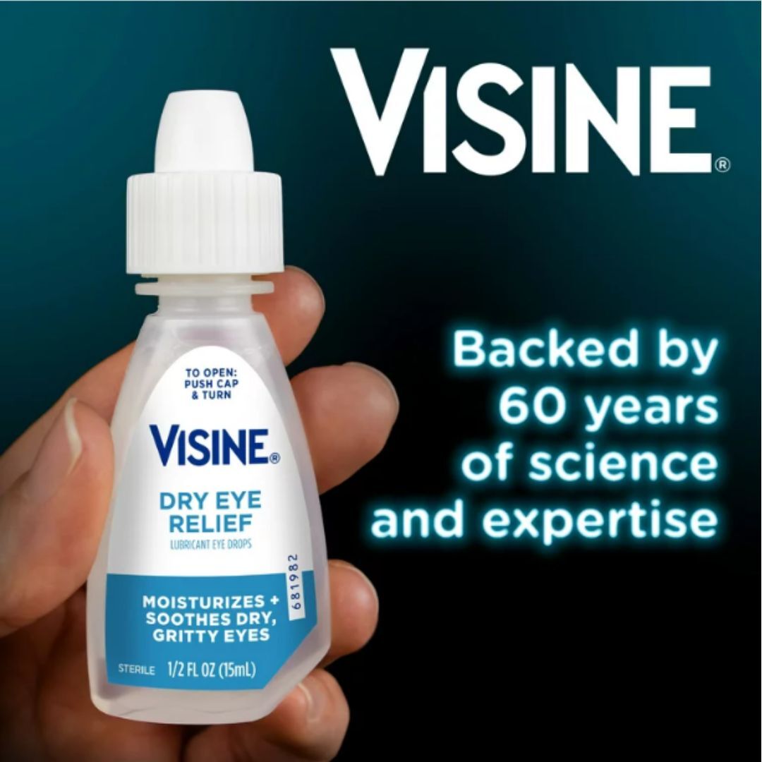 Visine Dry Eye Relief Lubricating Eye Drops for Dry Eyes, 0.5 fl. Oz