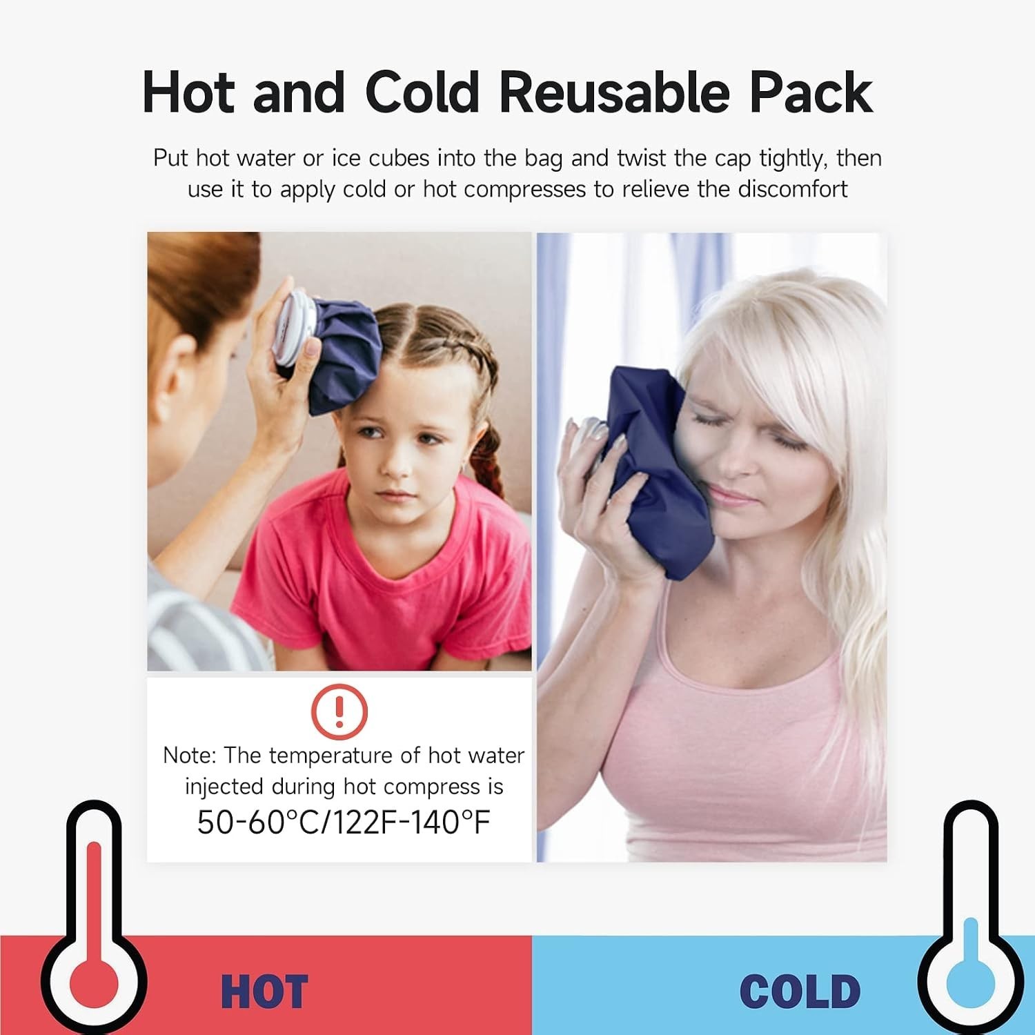 No-Leak Ice Pack for Pain Relief – 9” Hot & Cold Therapy with Large Mouth Cap