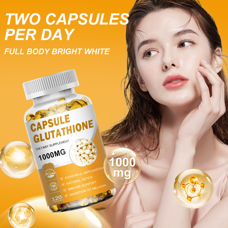 New Glutathione Capsules 1000MG Anti-Aging Skin Whitening Antioxidant Softgels