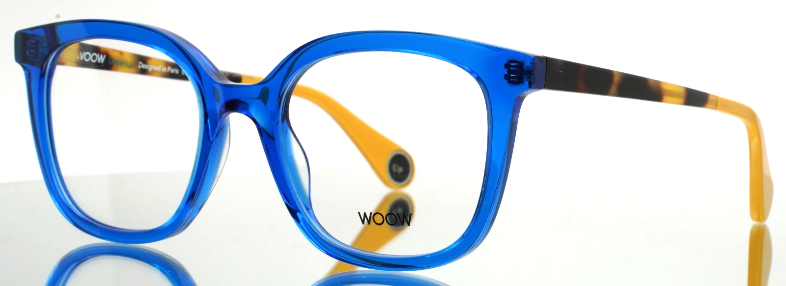 WOOW Warm Up 2 2888 Electric Blue Transparent Womens Square Eyeglasses 53-20-140