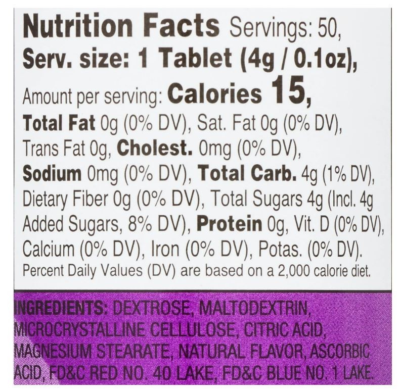 Relion Glucose Tablets, Natural Grape Flavor, 50 Count (2 packs)