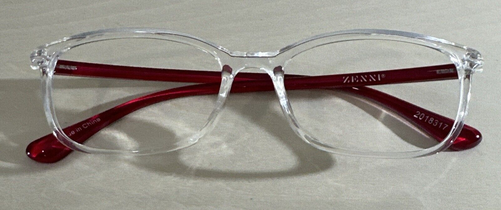 Zenni 2018317 Clear/Red Eyeglasses Frames 51-18-142-33mm G17