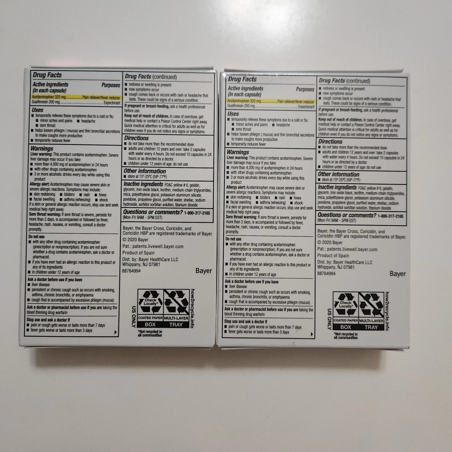 2 pack Coricidin HBP Maximum Strength Cold Flu Chest 24 Liquid gel caplets