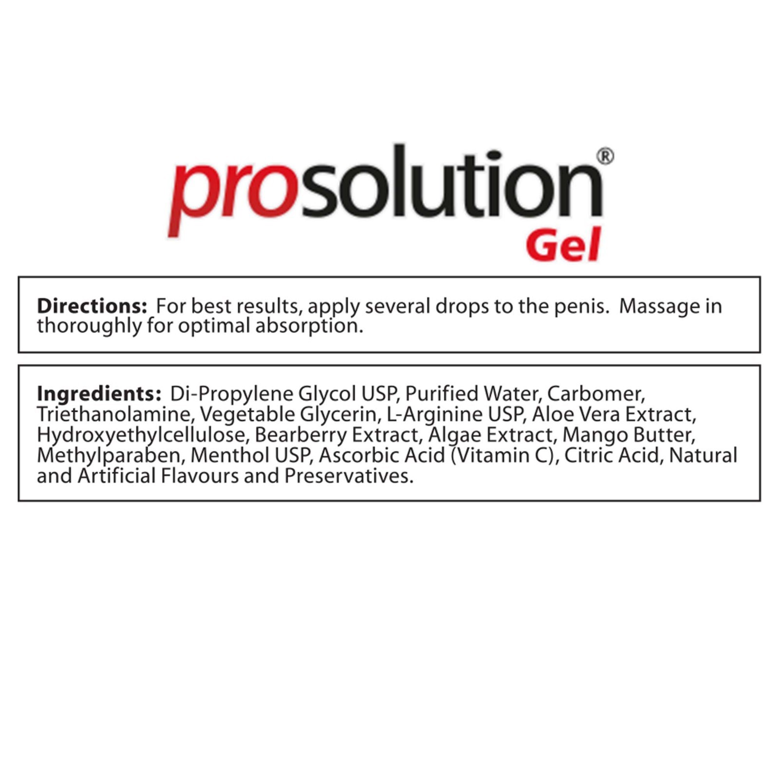 ProSolution Gel 1 Tube Water Based Personal Gel Fast & Discreet Shipping