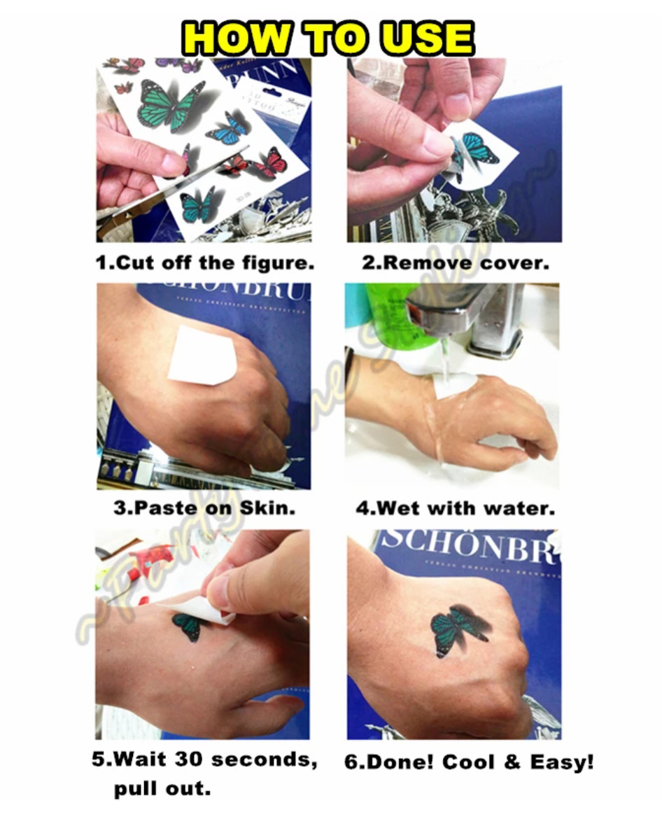 4 Sheets 19 Flowers / Set Temporary Fake Tattoo Stickers Waterproof Arm Body Art