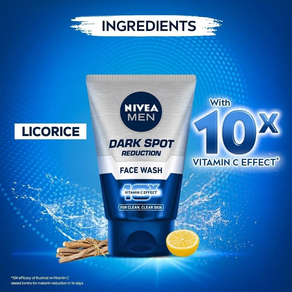 NIVEA MEN Dark Spot Reduction Face Wash 50g Pack of 3 Deep Cleansing Care