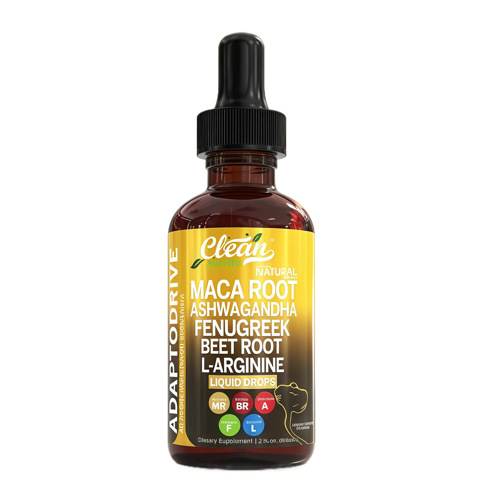 Organic Maca Root Liquid Drops with Ashwagandha,Fenugreek,Beet Root and LArginin