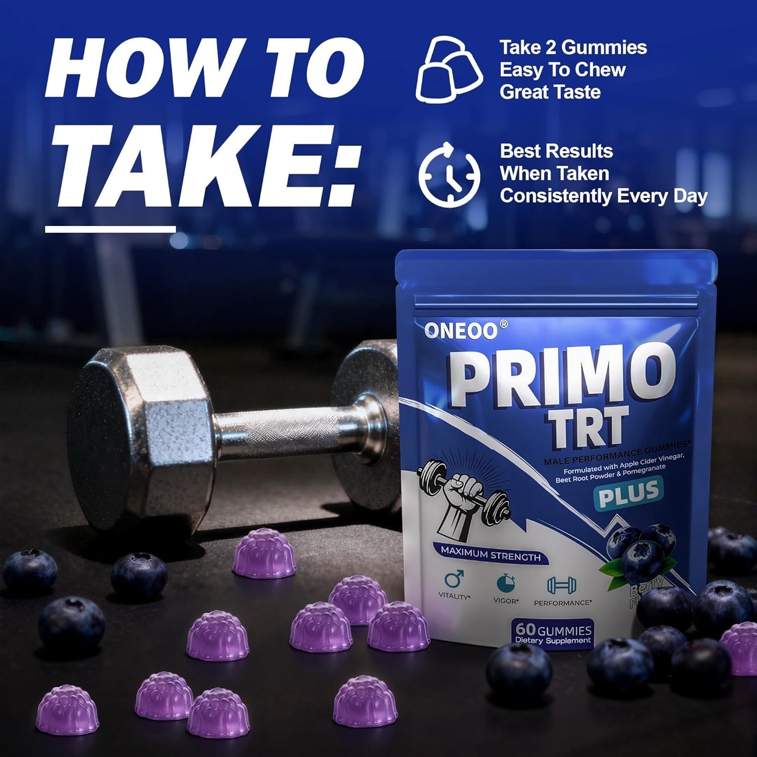 Primo TRT Gummies, Official Primo TRT Gummies for Men, Maximum Strength Energy S