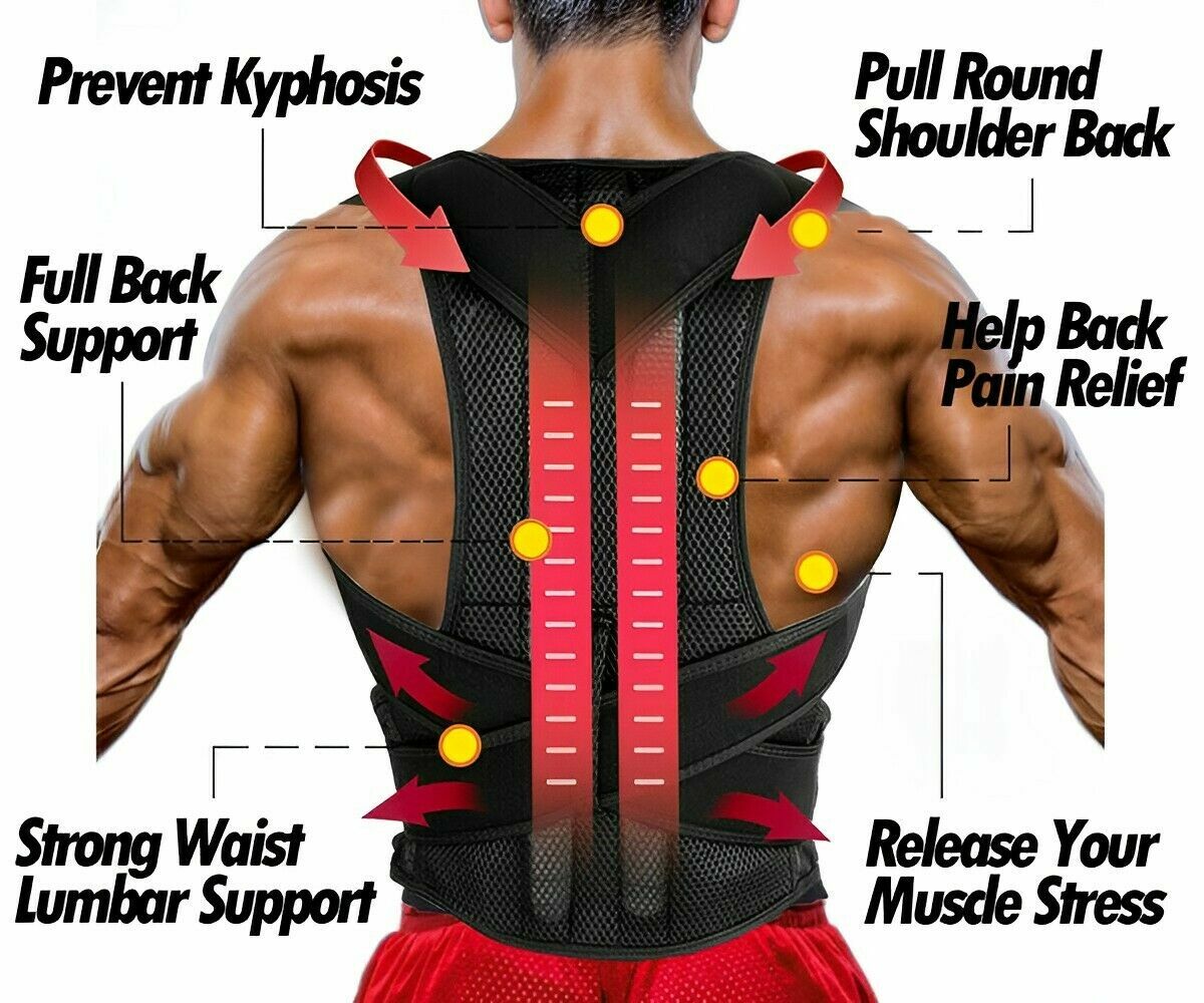 Posture Corrector for Women Men Upper and Lower Back Pain Relief Muscle Memory
