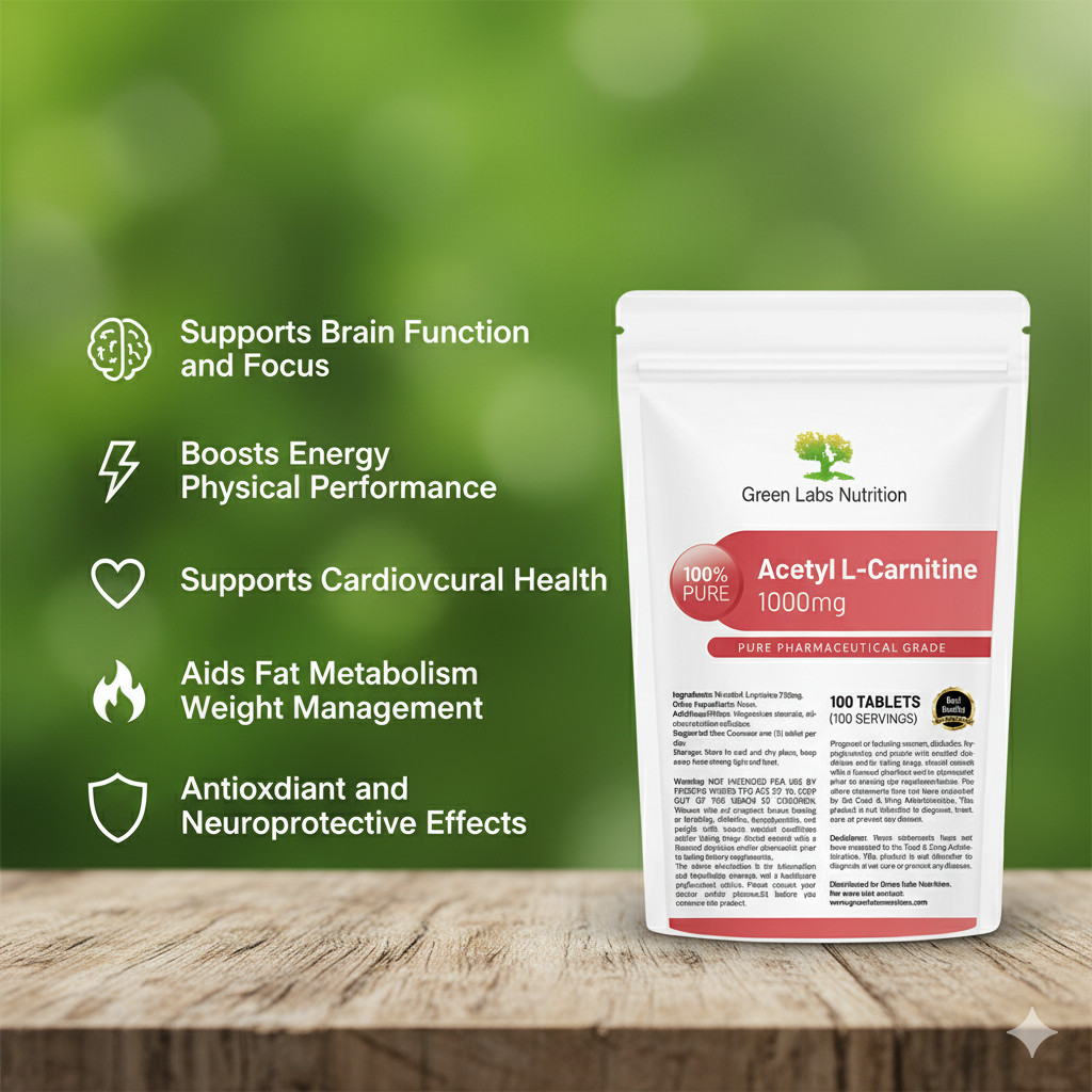 ACETYL L-CARNITINE (ALCAR) 1000mg tablets PHARMACEUTICAL GRADE