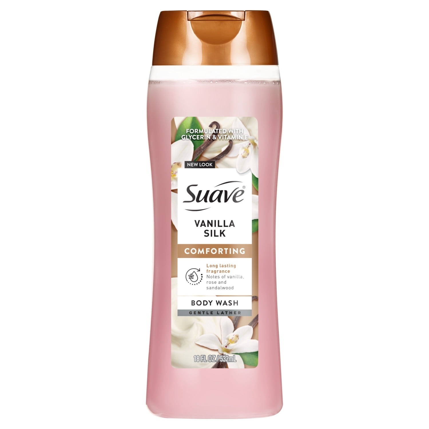 Suave Vanilla Silk Moisturizing Body Wash with Glycerin & Vitamin E, 18 FL OZ