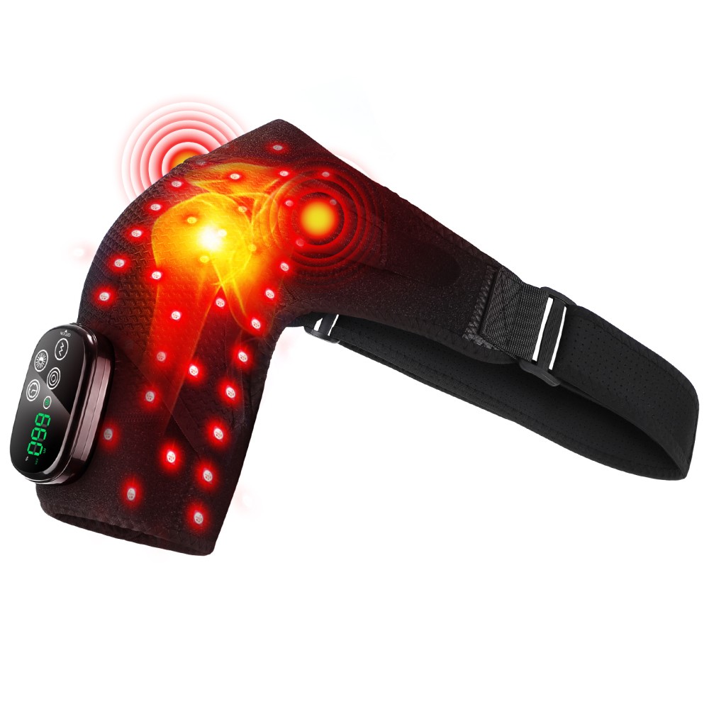 Cordless Red Light Therapy for Shoulder with Massage, 5000mAh Battery Portable