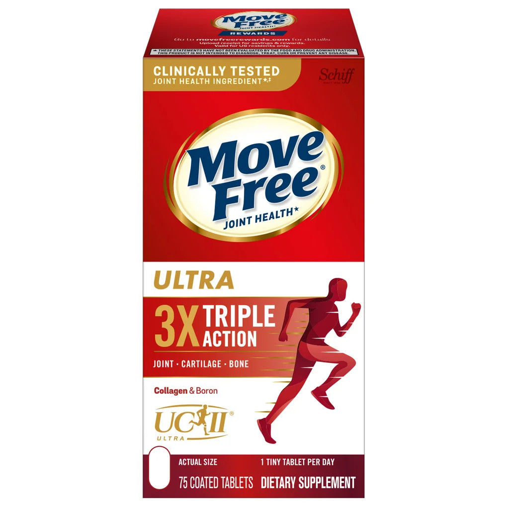 Schiff Move Free Ultra 3X Triple Action 75 Tablets NEW !
