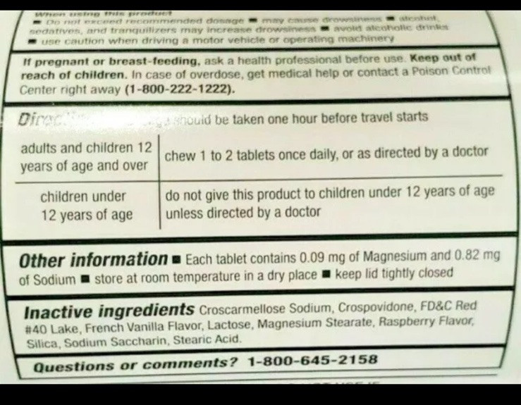 Rugby Meclizine 25mg Travel Sickness Tablets 1000ct -Expiration Date 06-2026