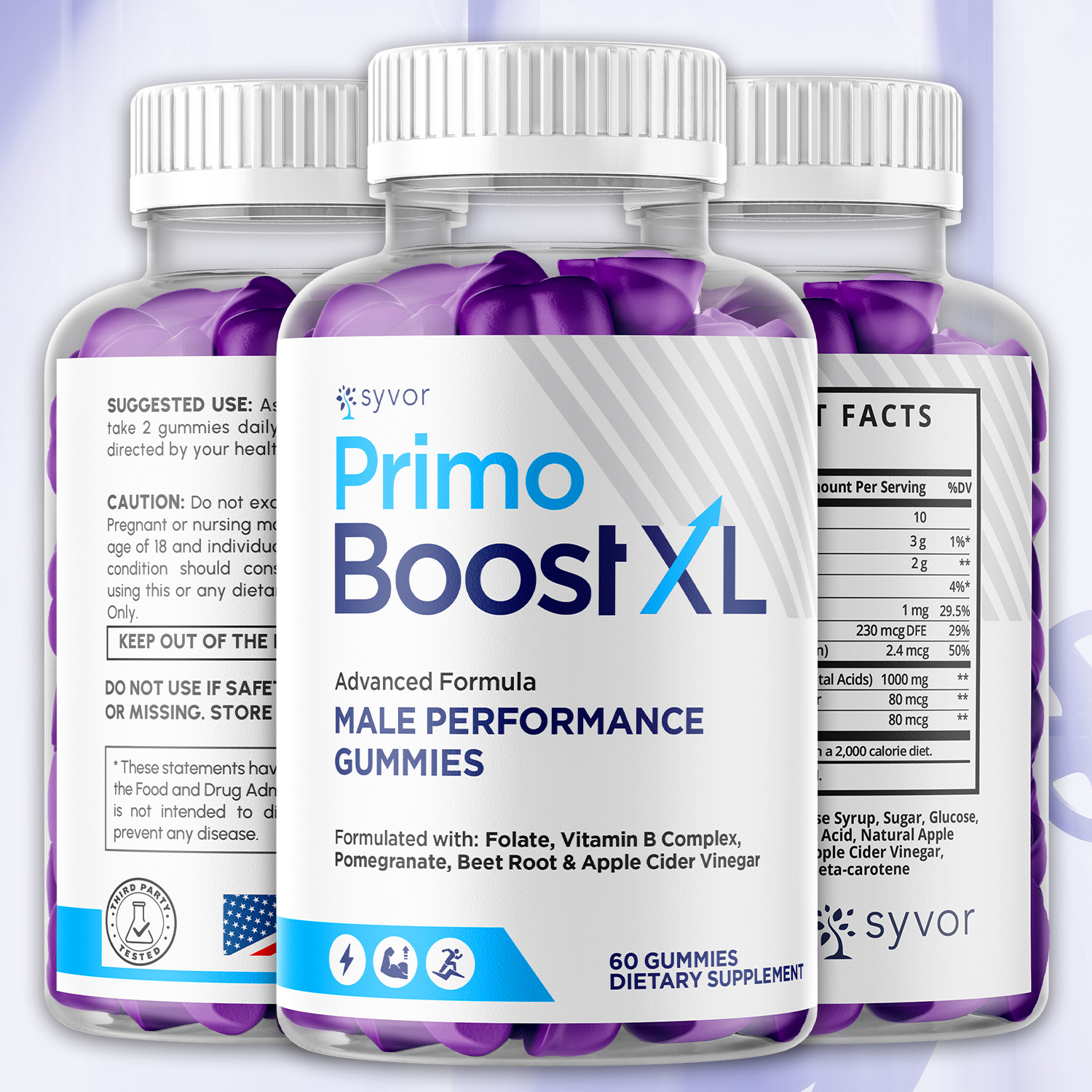 (3 Pack) Primo Boost XL Gummys Advanced Formula PrimoBoost XL Male 180 Gummies