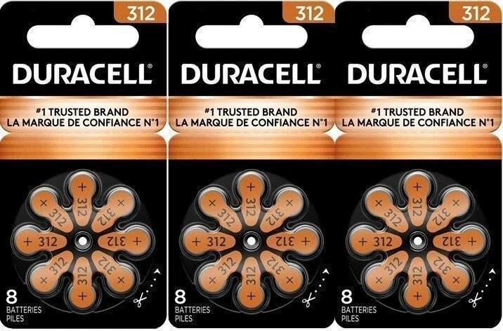 Duracell Hearing Aid Size 312 Batteries, 32 Count