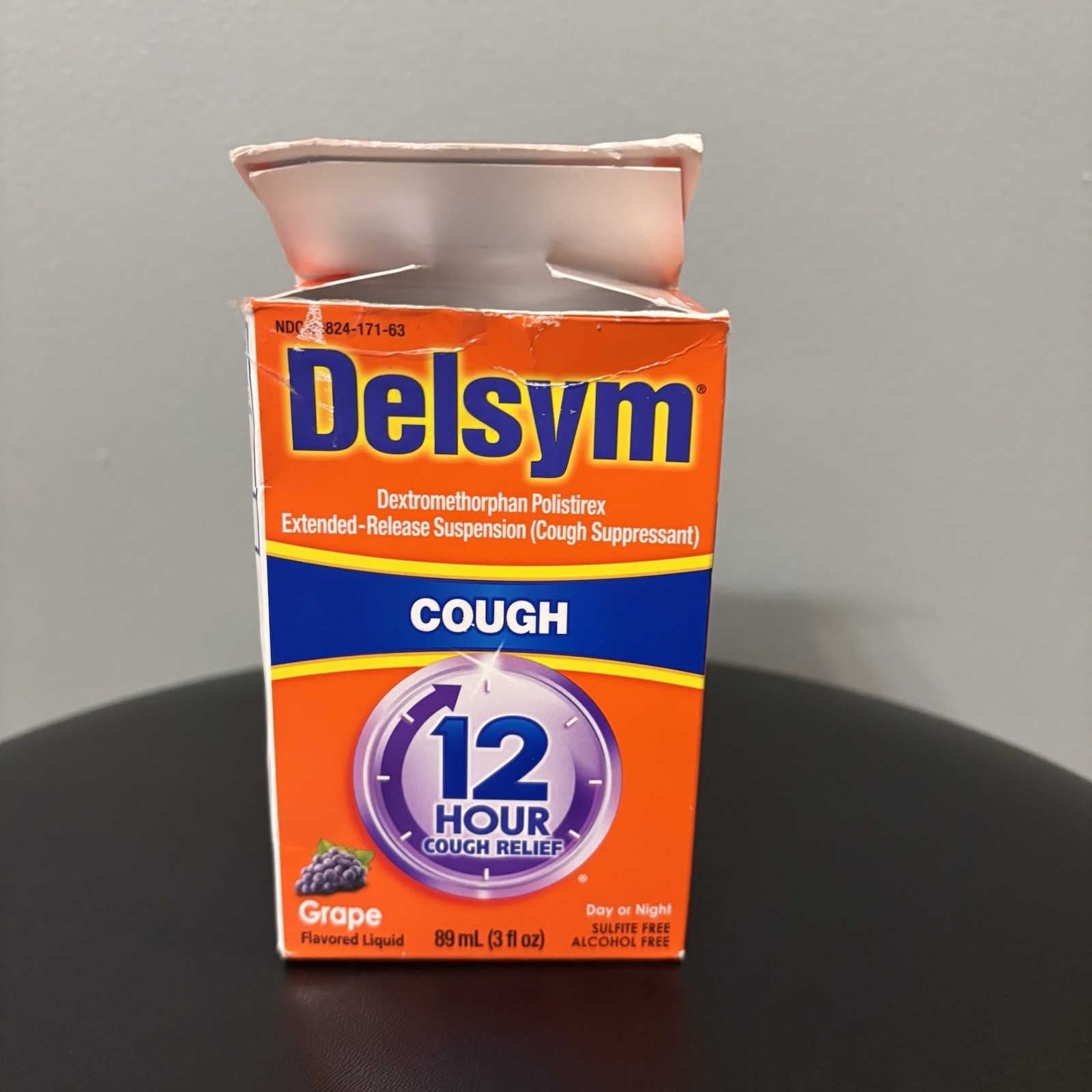 Delsym 12 Hour Cough Suppressant Liquid, Grape, 3 oz – Exp 10/2027 •Cough Relief