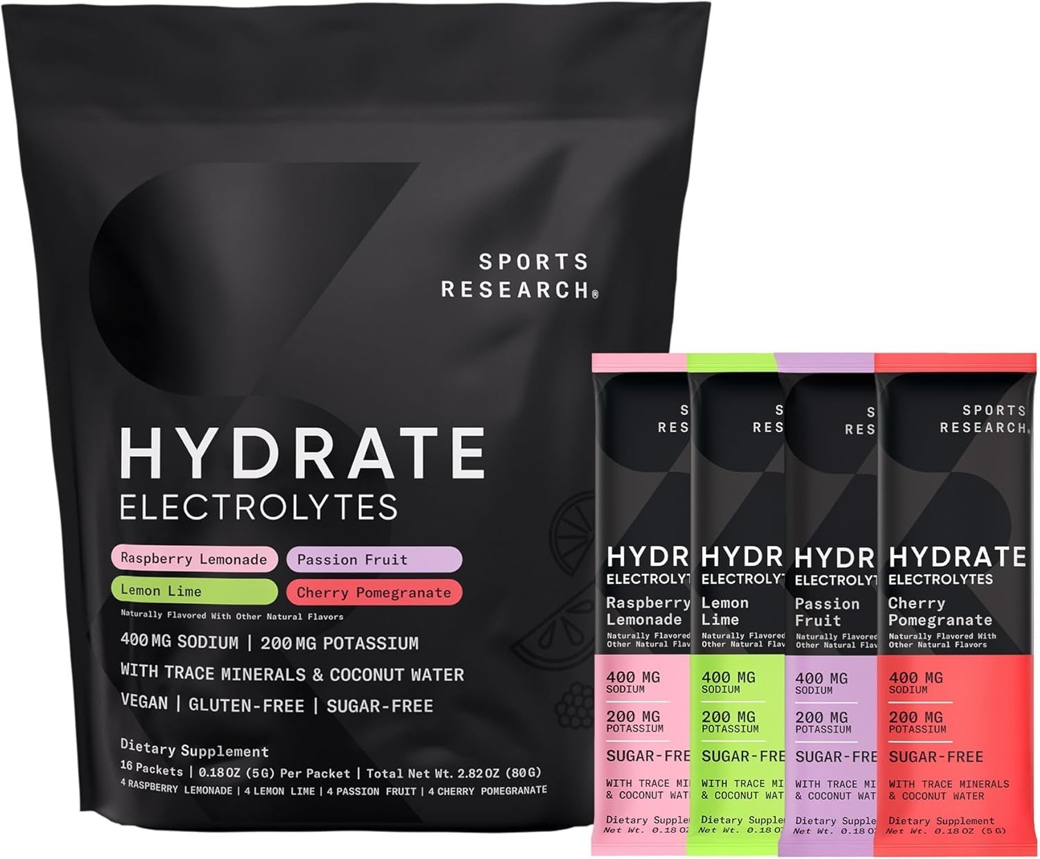 Electrolytes Hydration Powder Packets – Sugar-Free, Variety of Flavors, 16 Count