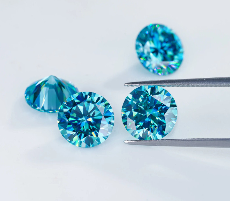 GGA Certified 1Ct Blue Natural Color Lab Grown Diamond Round Cut VVS1 Loose Gem-