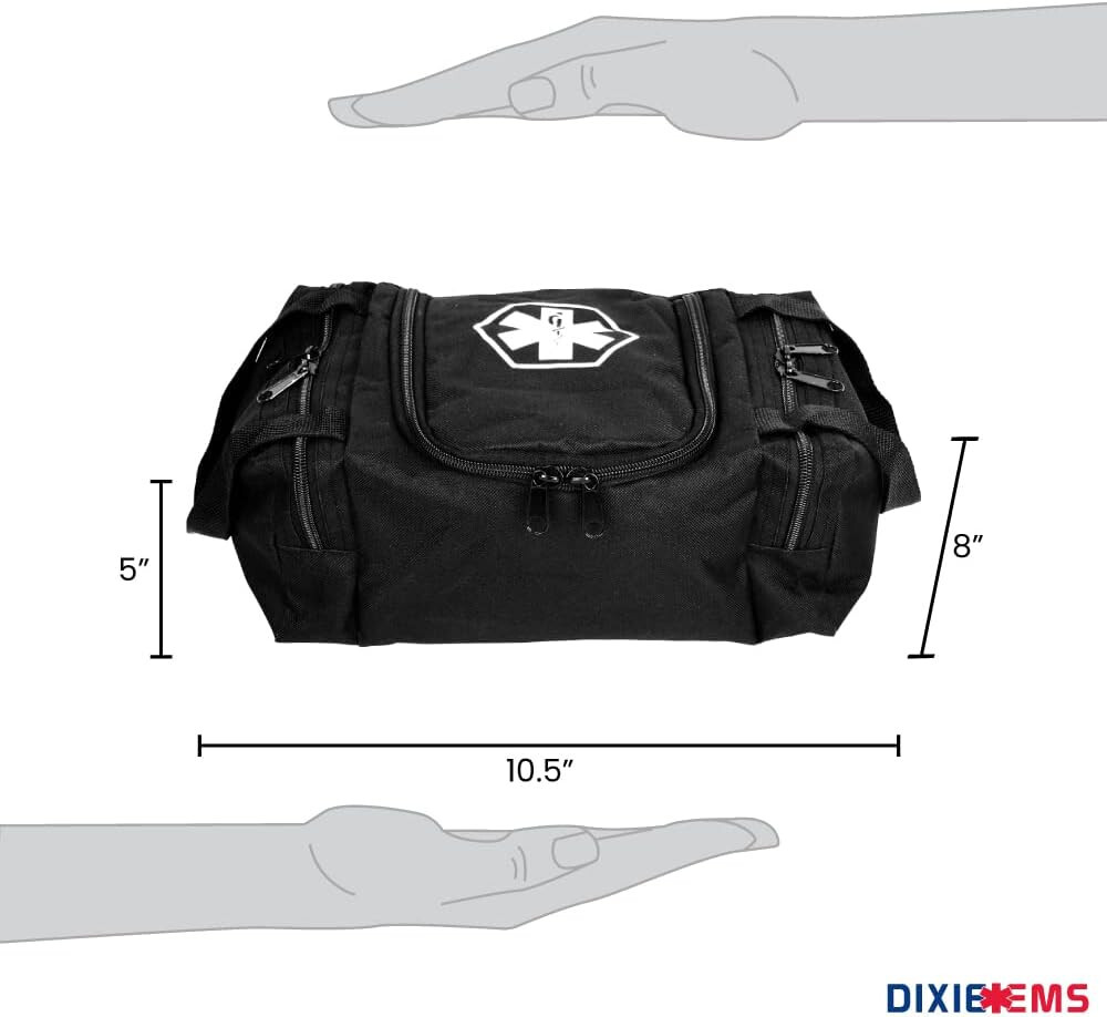 Dixie EMS Dixigear Empty First Responder II Bag 10.5″ x 5″ x 8″ – Tactical Black