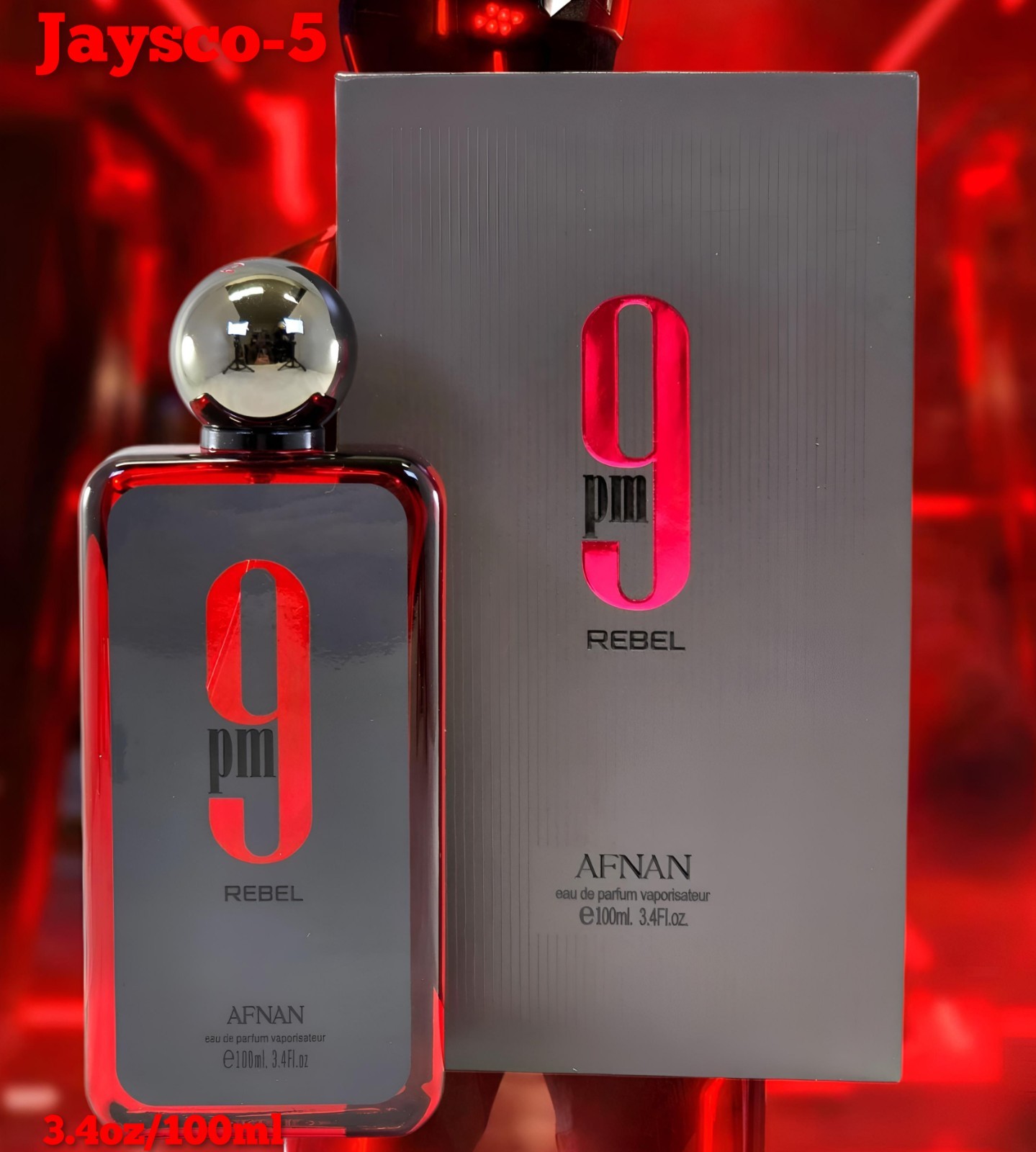 9 pm Rebel by Afnan 3.4 oz EDP Cologne Perfume for Unisex New