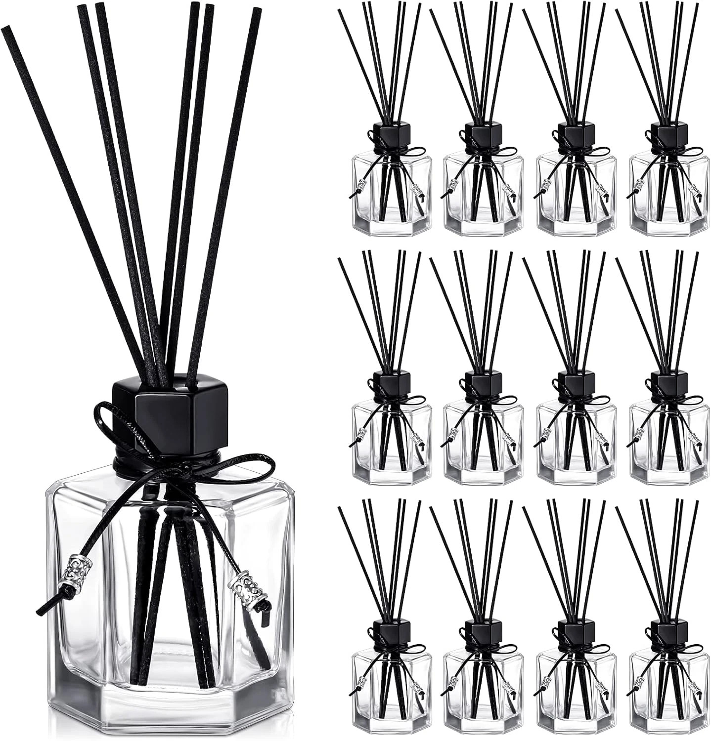 12 Set 120Ml 4.06 Ounce Reed Diffuser Bottle Empty Glass Diffuser Bottles Jars w