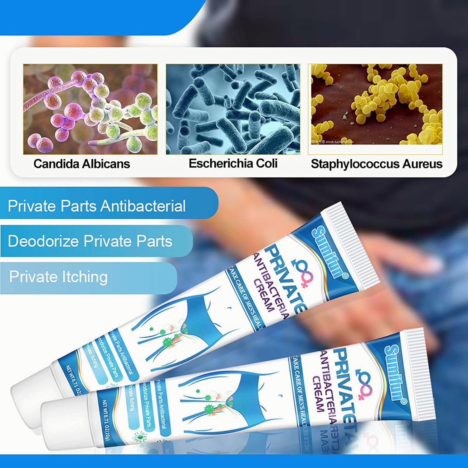 Private Antibacterial Cream for Men Deep Repair External Use Itching Cream 20g