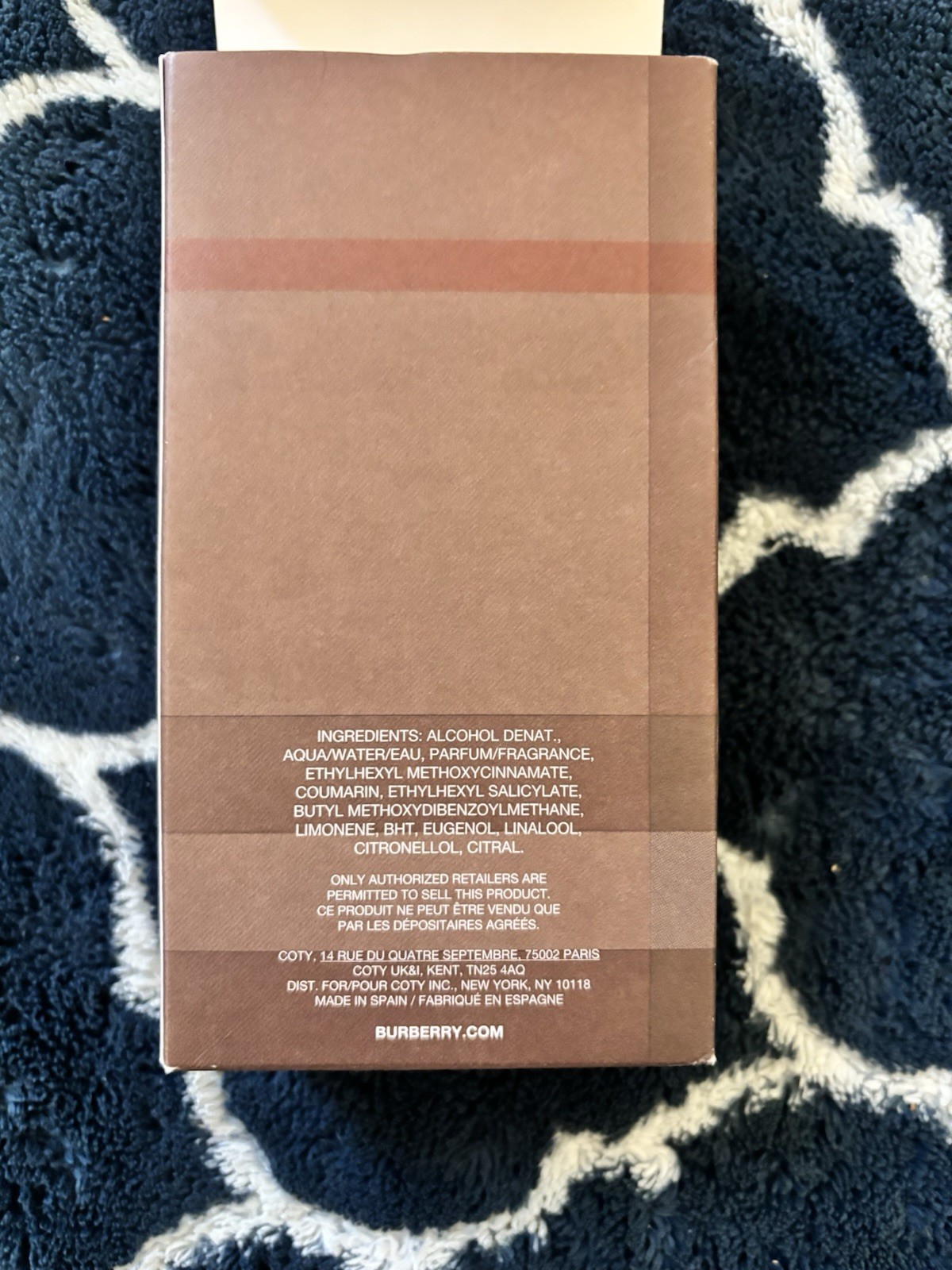 Eau de Toilette Natural Spray Vaporisateur Burberry Perfume Men 100ML 3.3FL.OZ