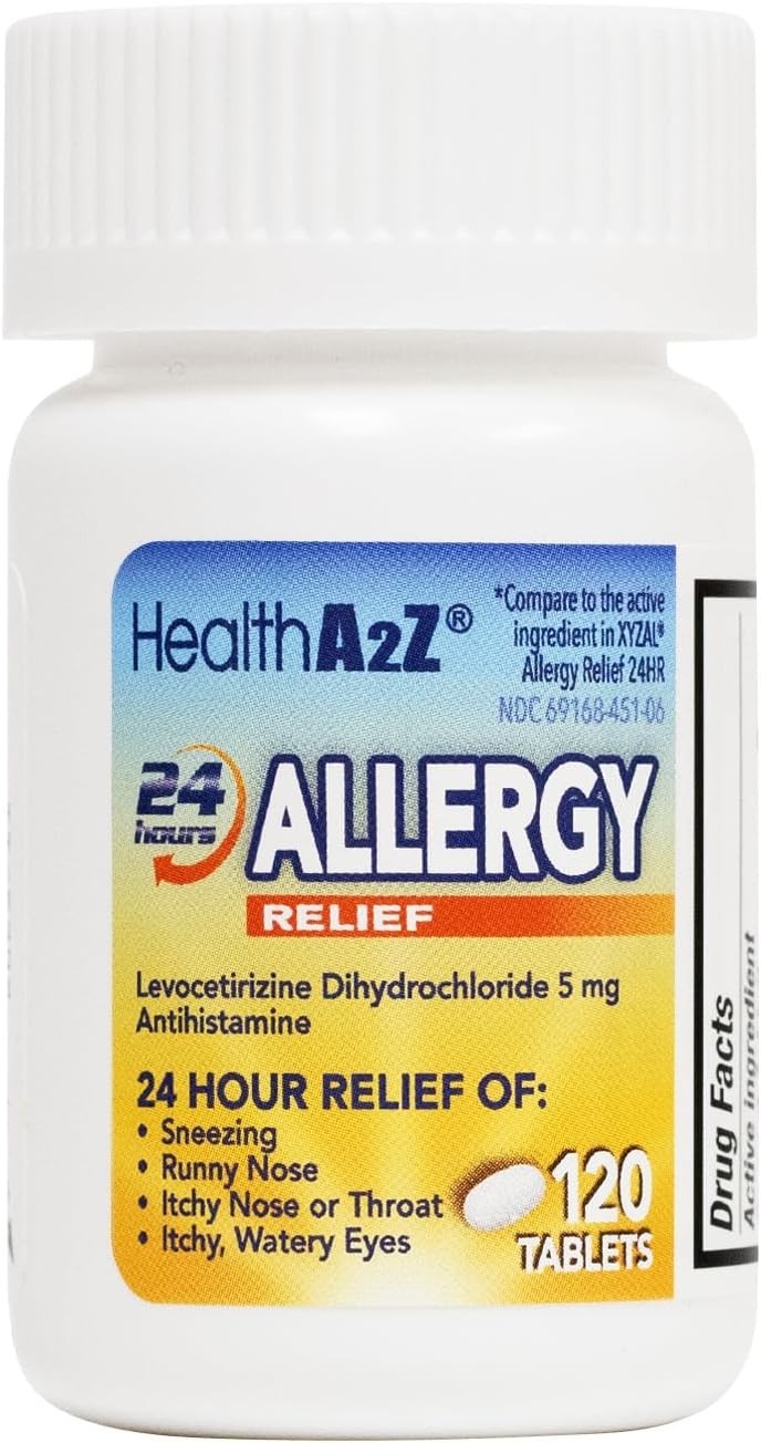 HealthA2Z® Allergy Relief | Levocetirizine Dihydrochloride 5mg | 24 Hours | Anti