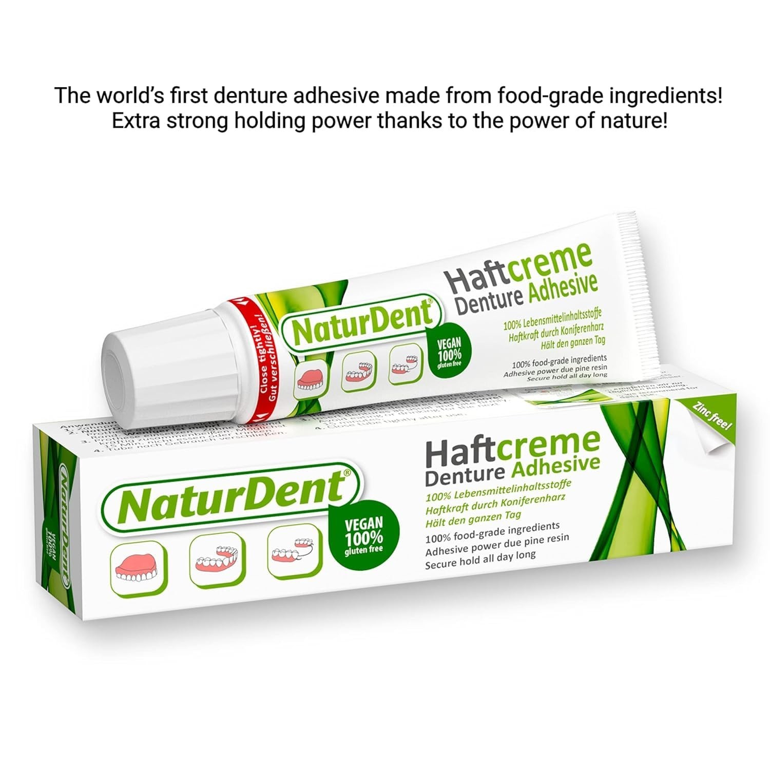 Natural Strong Denture Adhesive Holds Dentures Longer and Stronger 4 Pack