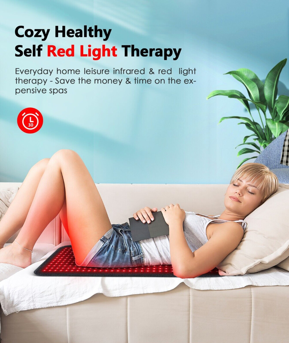 LED Red Light Therapy Pad Infrared Full Body Mat Device Back Muscle Pain Relief