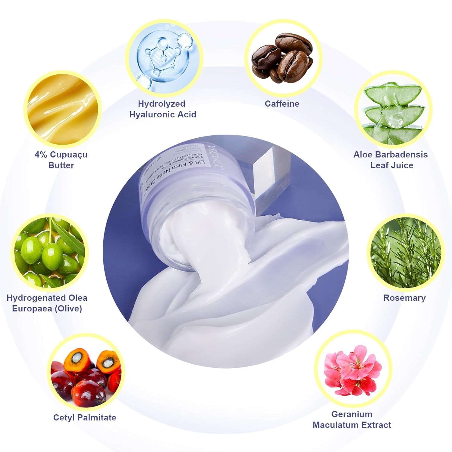 Neck Firming Cream Face Lift Moisturizer Hyaluronic Acid Vitamin E Anti Aging