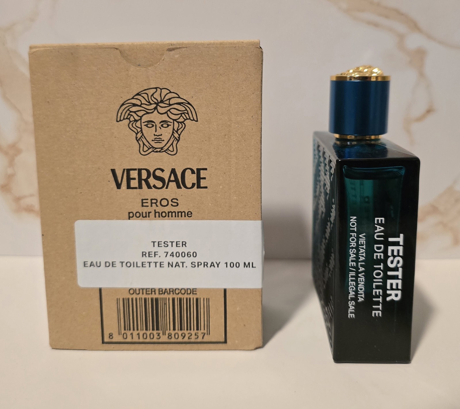 Versace Eros EDT 3.4 oz 100ml Tester Men’s Cologne Spray w/ Cap Authentic
