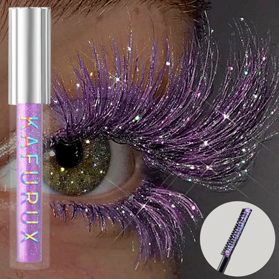 1Pc Diamond Shine Waterproof Volume Curl Mascara Glitter Snow Effect,Smudge-Proo