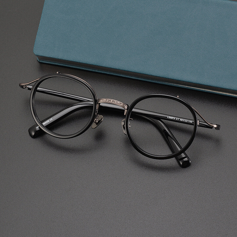 Japanese Round Eyeglass Frames Retro Hand Made Glasses Acetate+titanium