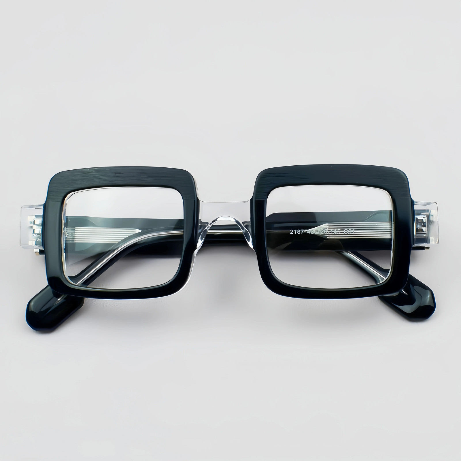 Retro Square Acetate Eyeglasses Frame Unisex 43mm Women Men Classic Glasses