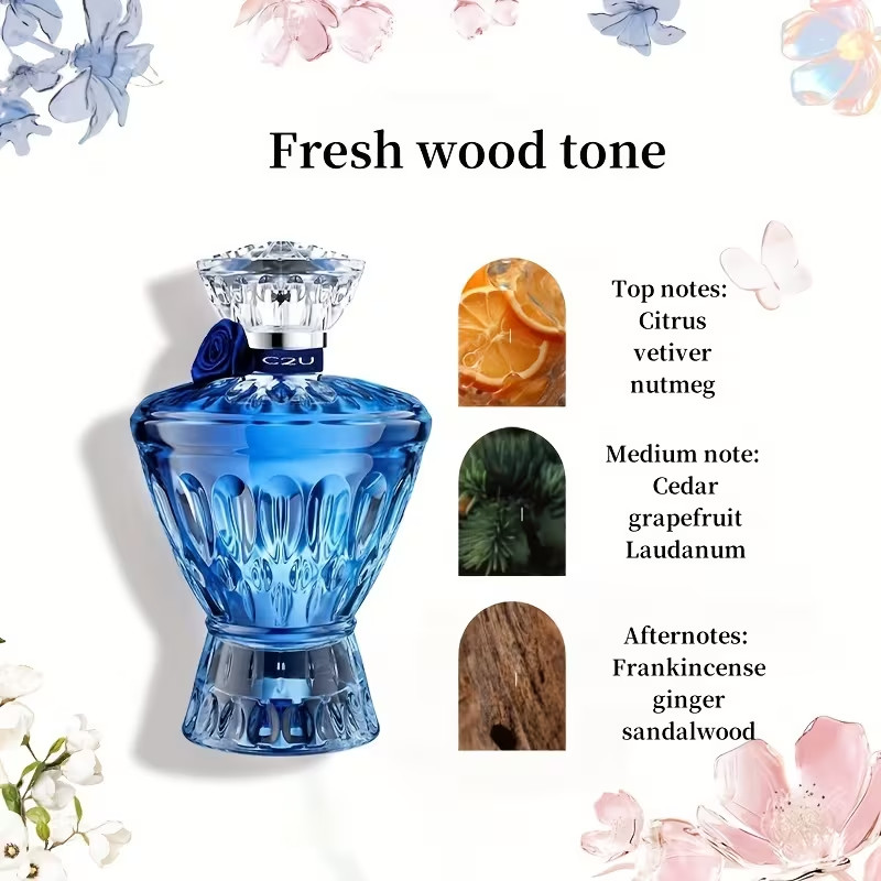 Men’s Woody Cologne Long Lasting Subtle Scent 2.54oz 75ml Gift for Boyfriend