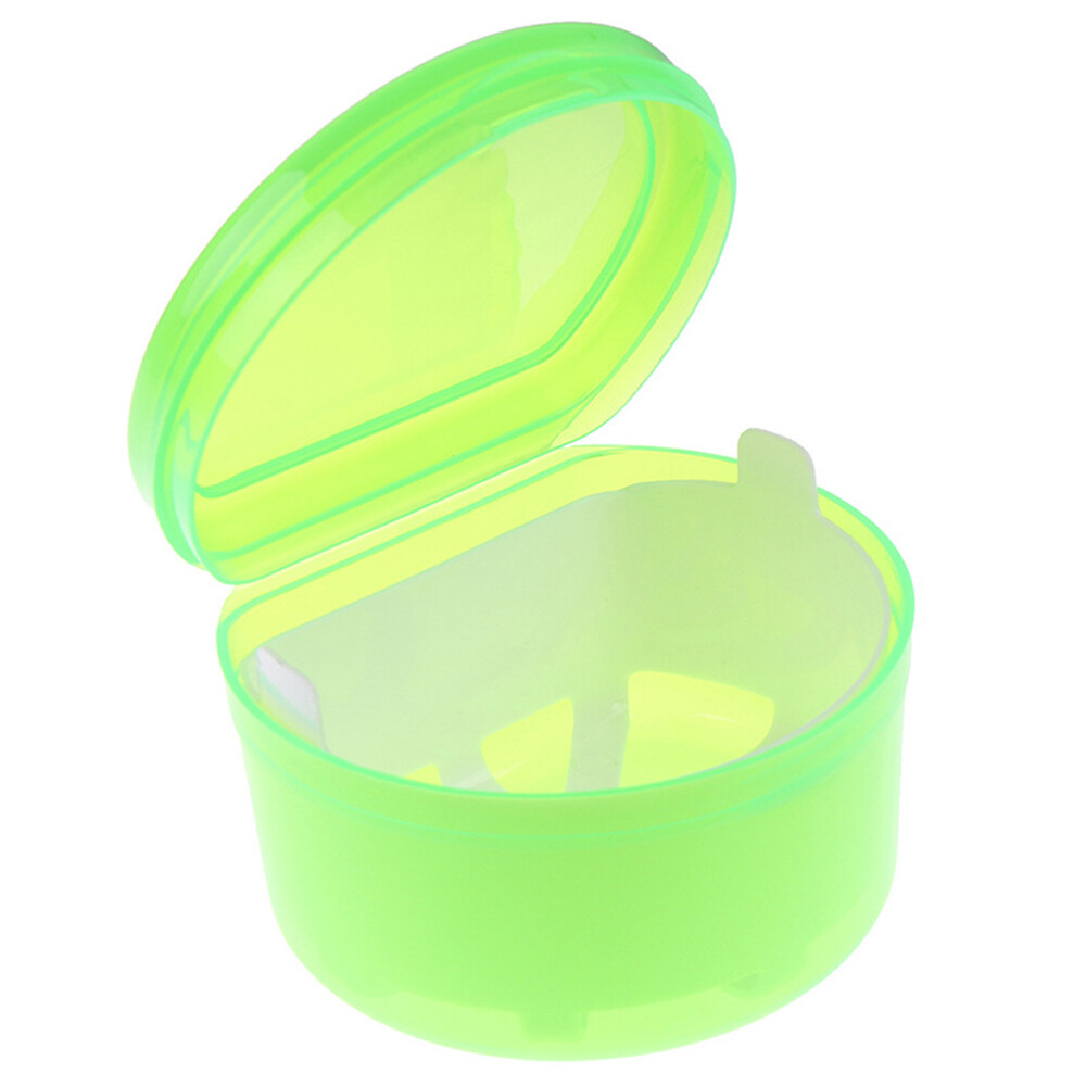 D-type Dental False Teeth Container Denture Box Storage Case Cleaning Holder