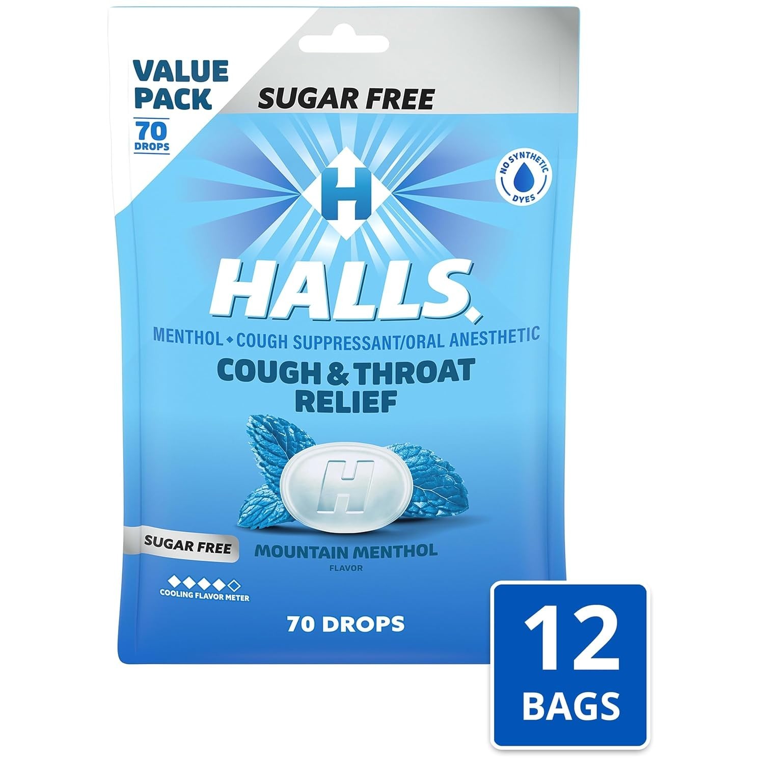 Cough & Throat Relief Mountain Menthol Sugar Free Cough Drops, 840 ct | No Sy…