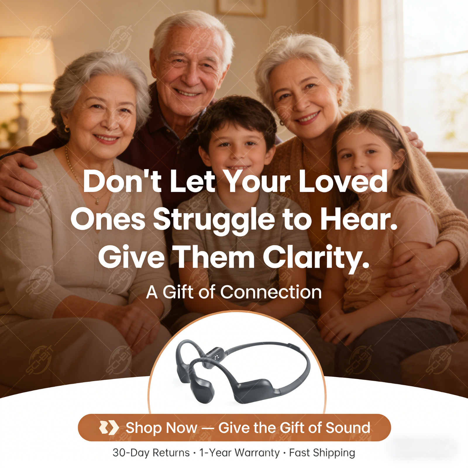 Bone conduction hearing aid Waterproof Rechargeable Long battery for Old People