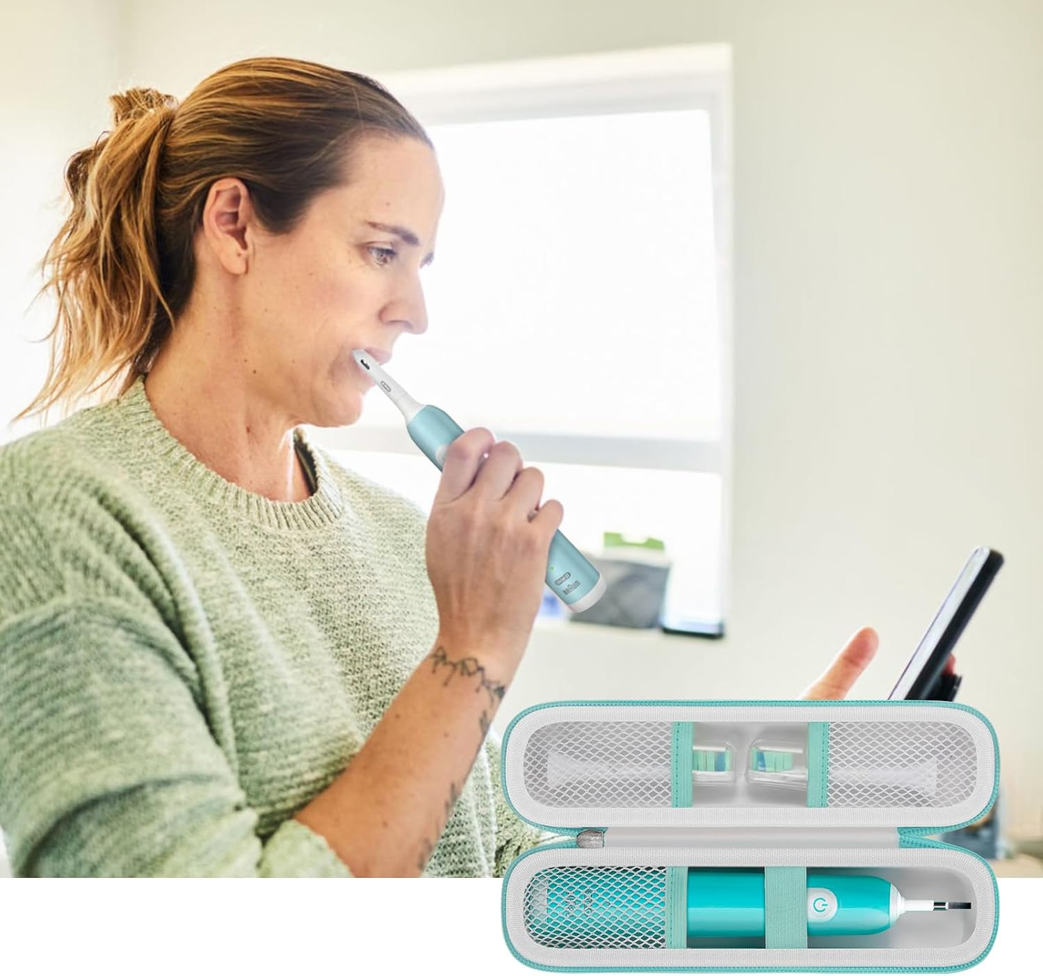 Toothbrush Travel Hard Case Compatible with Oral-B Pro 1000, 2000, 3000, 3500, 1