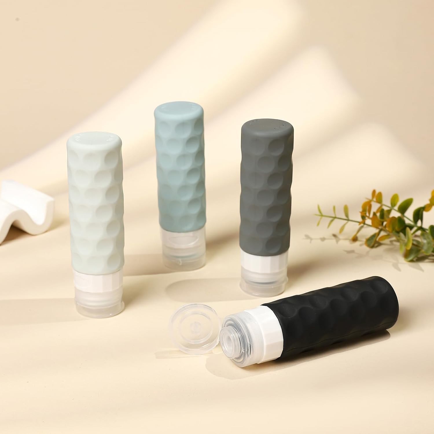 Travel Bottles BPA Free Leak Proof Silicone 3oz TSA Approved Refillable