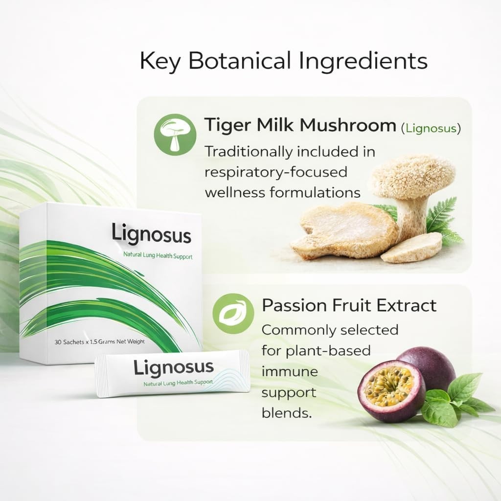 Lignosus Lung Support, Natural Respiratory Health Supplement with Organic Tig…
