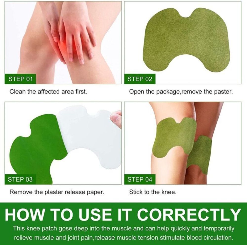 120Pcs Knee Plaster Sticker Wormwood Extract Knee Pain Joint Ache Relief Patches