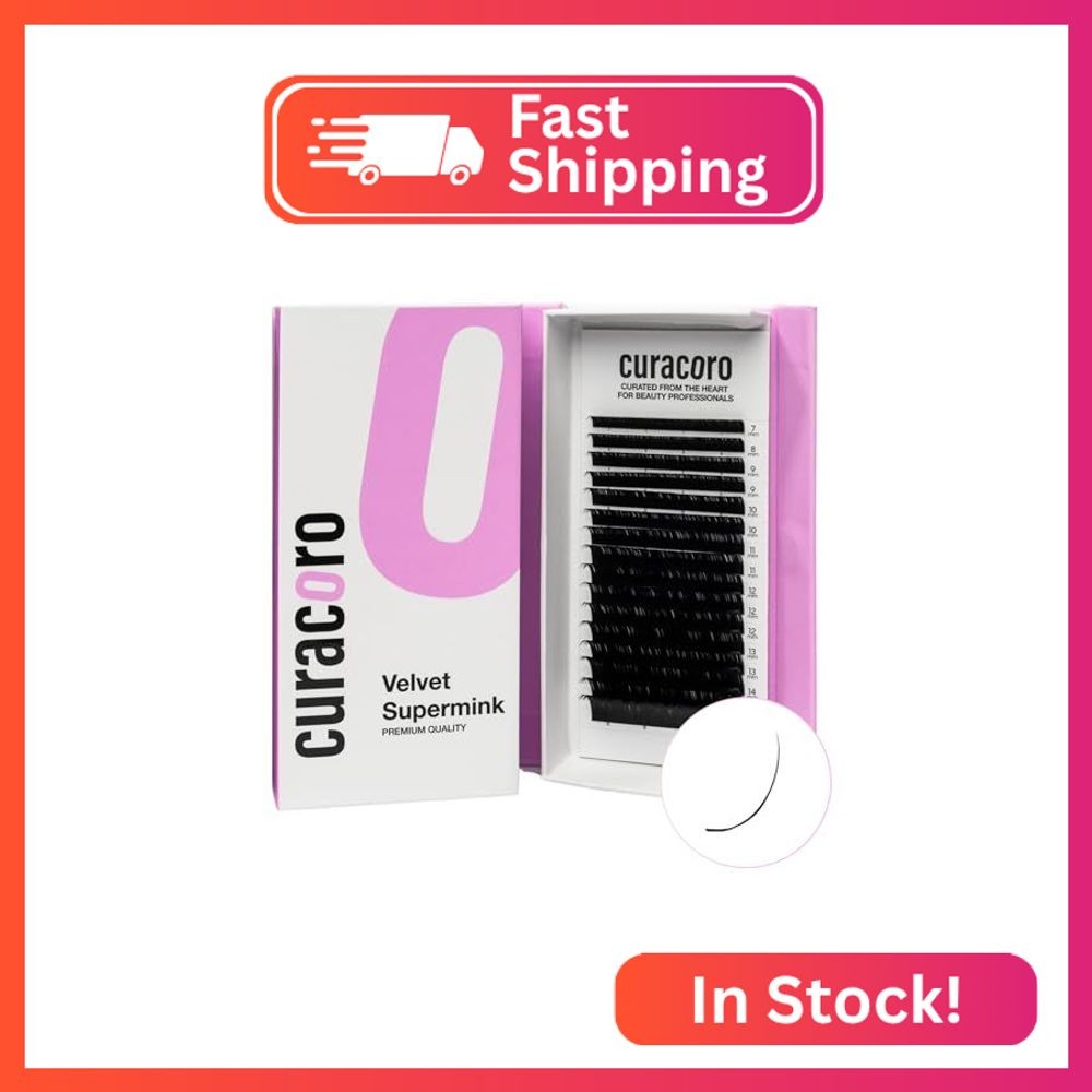Curacoro Super Mink Eyelashes Extensions, 0.05 CC Curl 10mm Length Silk Eyelashe