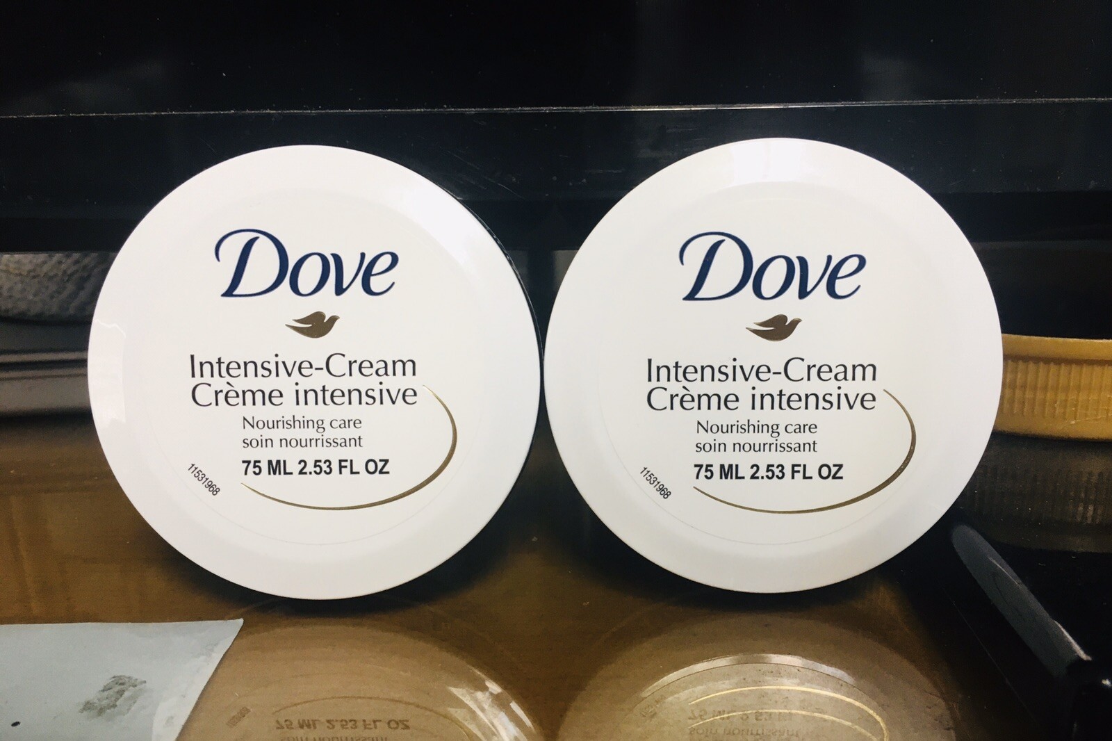 Dove Intensive Cream Nourishing Care 2.53 fl oz Flat Jar. Lot of 2. A+Seller